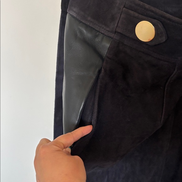 TIBI-Suede & leather wrap midi skirt - Picture 5 of 10